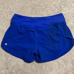 Lululemon Speed up shorts 4 inch blue size 8